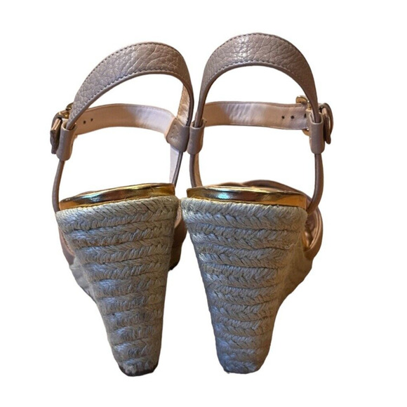Cole Haan Heels Womens 8.5 B Hart Slingback Espadrille Wedge Beige Faux Leather - Picture 8 of 12